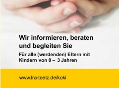 Die KoKi berät - Ein Infoflyer für alle, die bald Eltern werden oder für Eltern von Kindern bis 3 Jahre